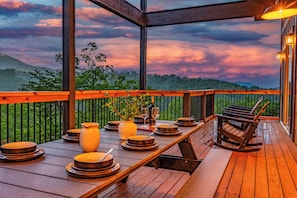 Take in the twilight with outdoor dining ...