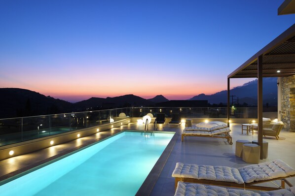 Sunset at the pool