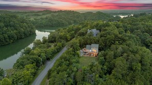The home is located on a beautiful piece of property with 360 degree views of the mountains and lake!  Total peace and quiet and perfect for your Smokies vacation!