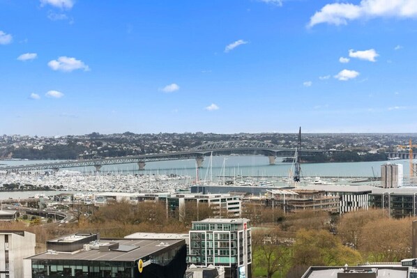 Looking towards the Auckland Harbour Bridge and North Shore.