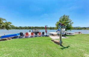 Two boat docks and jet ski ramp on property 