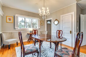 Dining Area | Dishware/Flatware | Central Heating | Window A/C Unit