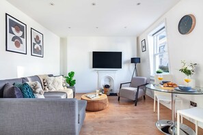 The open-plan living and dining area