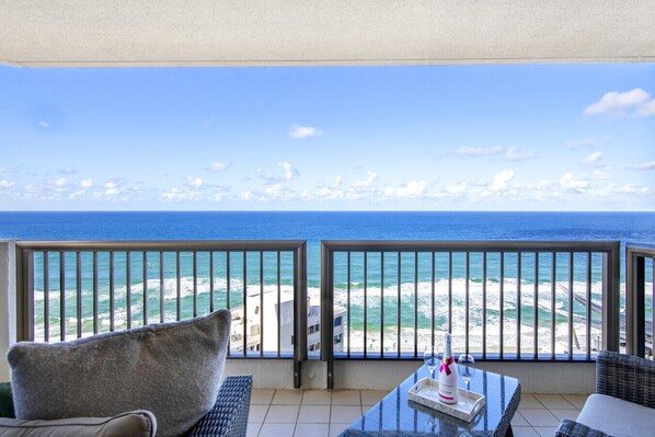 balcony with views