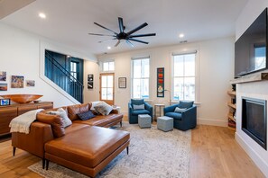Ample seating in the spacious living room