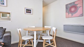 Comfortable dining area that seats four
