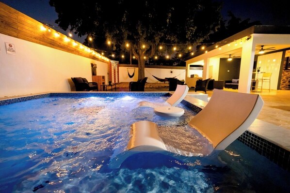 Pool and backyard