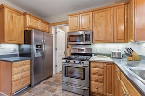 Indoors, Kitchen, Microwave, Oven, Refrigerator
