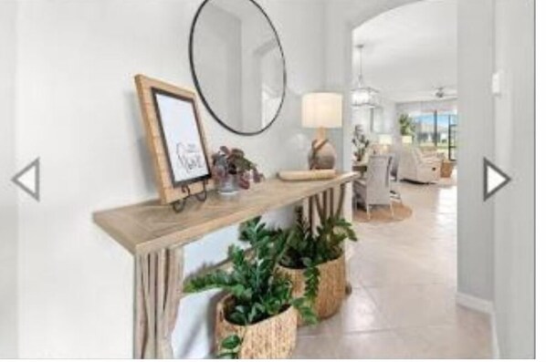 This cute front entryway greets you as you enter the home.
