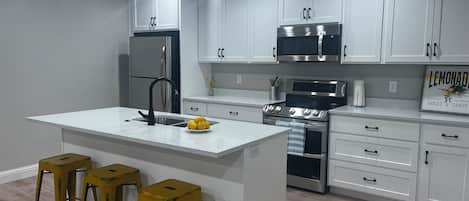 Full kitchen with island