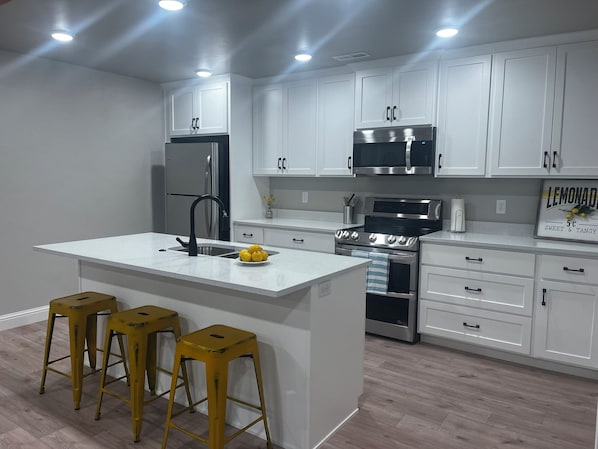 Full kitchen with island