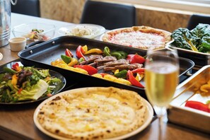 Indoor BBQ, seating for up to 10 people.