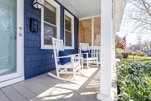 Enjoy your morning coffee on the front porch.