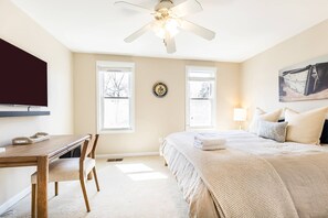 The luxury bedding is the cherry on top of this beautifully decorated home.
