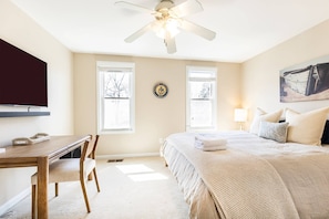 The luxury bedding is the cherry on top of this beautifully decorated home.