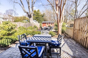 A special feature in Eastport - the generous patio with the extended private fenced backyard
