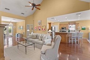 You'll love the beautiful wood floors throughout the living room leading into your beautiful kitchen.