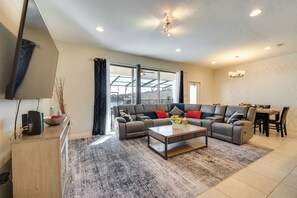 Living Room | 2-Story Home | Free WiFi | Central A/C & Heating
