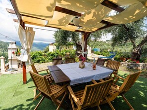 Furniture, Table, Chair, Outdoor Furniture, Resort, Outdoor Table, Eco Hotel, Shade, Balcony, Kitchen & Dining Room Table