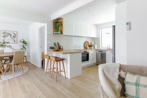 Open plan kitchen and dining