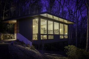 Breathtaking views of the Mills River Valley. And yes, there are complete electronic blinds that provide complete privacy.