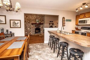 Dining area and kitchen