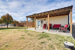 Back Exterior | Furnished Patio | Fenced Yard