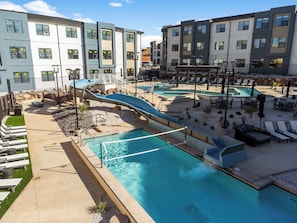 Waterslide, Lazy River, and Giant Hot Tub!