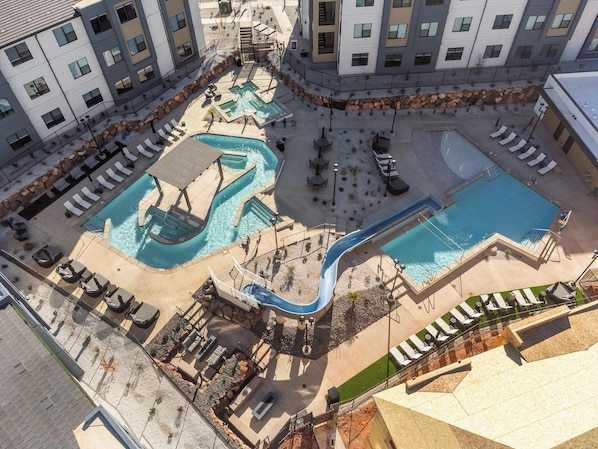 Waterslide, Lazy River, and Giant Hot Tub!