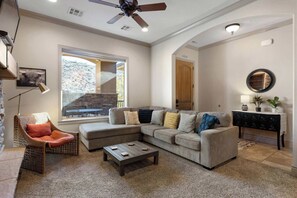 Cozy living room with smart TV