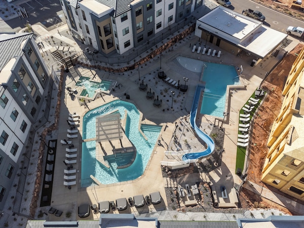 Brand New Waterslide, Lazy River, and Giant Hot Tub!