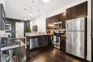 Full kitchen with all the appliances you'll need to make a home cooked meal