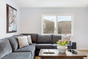 Warm vibes, soft seating

