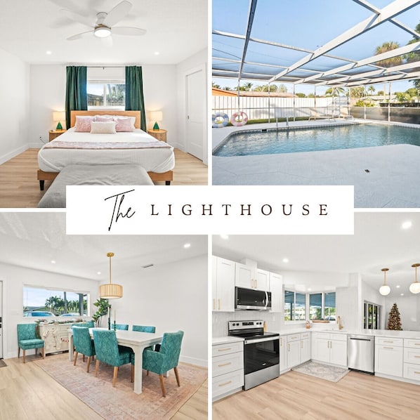 Freshly renovated home in Palm Beach Gardens. Private pool, king size beds, peloton, and stocked kitchen to make all your meals!