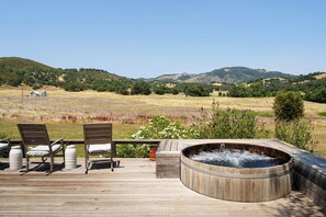 Enjoy breezy afternoons or cool nights in the hot tub.