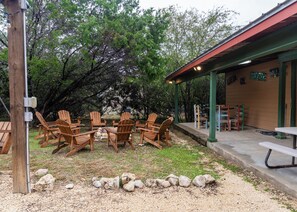 Backyard seating area view