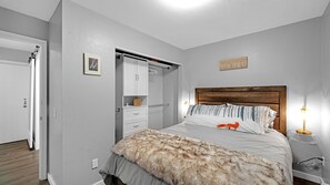 Relax in the comfortable queen bed.