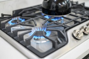 Gas cooktop for the gourmet chef.