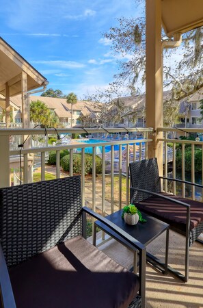 Private Balcony Overlooking Pool