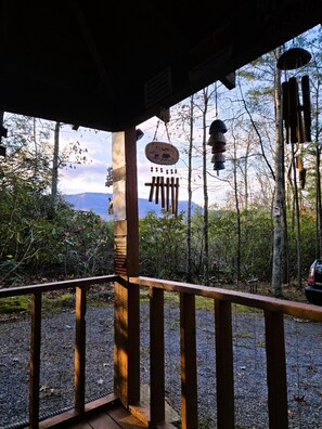 Year-round unobstructed mountain views from this private secluded cabin