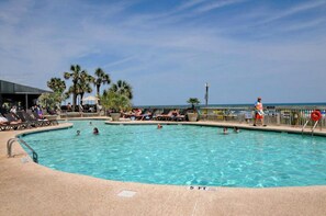 Take a cool dip in the sparkling oceanfront pool.