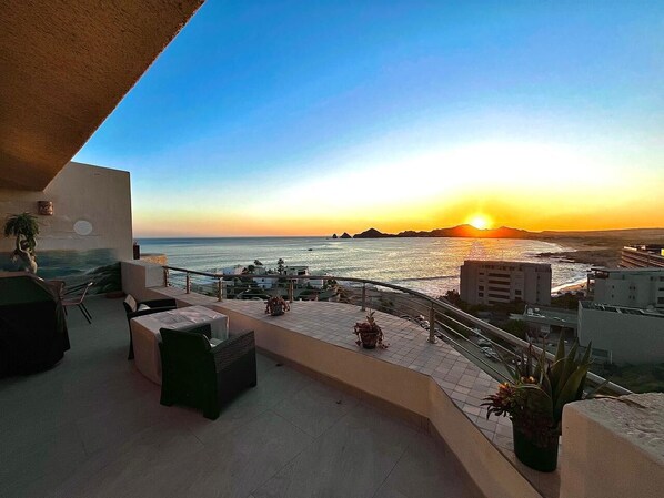 Sunset on the balcony