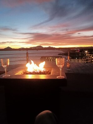 Enjoying the sunset on balcony