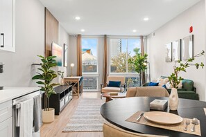 Kitchen with access to Modern Spacious Living area.