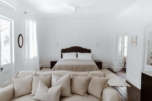 Our plush king sized bed feels like you're sleeping on a cloud.