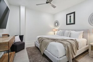 Bedroom with Comfortable King Bed + Smart TV