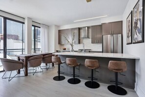 Full Kitchen with Major Appliances, Cookware, and Coffee Station