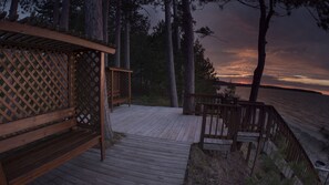 Steps and sitting area to the beach and fire pit

