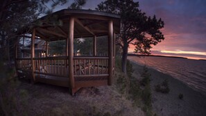 Large gazebo on the beach front
