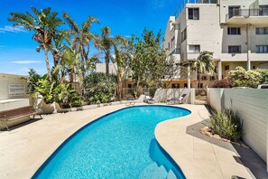 Cool down at the communal pool